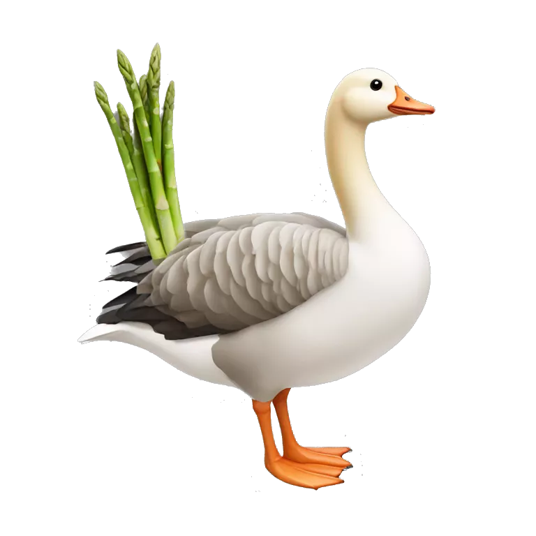 goose with an asparagus neck + head
