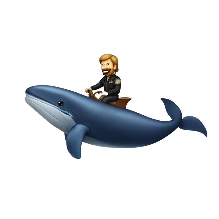 chuck norris riding a huge whale
