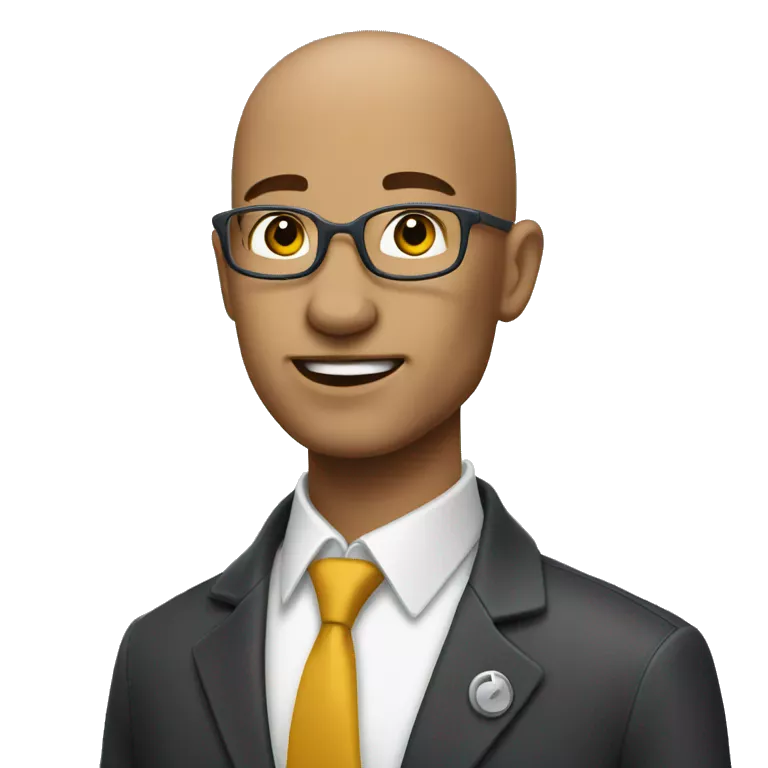Health insurance agent with semi bald head