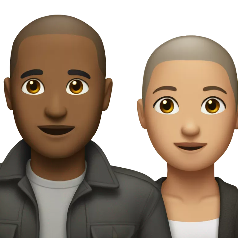 two people meeting, buzz cut