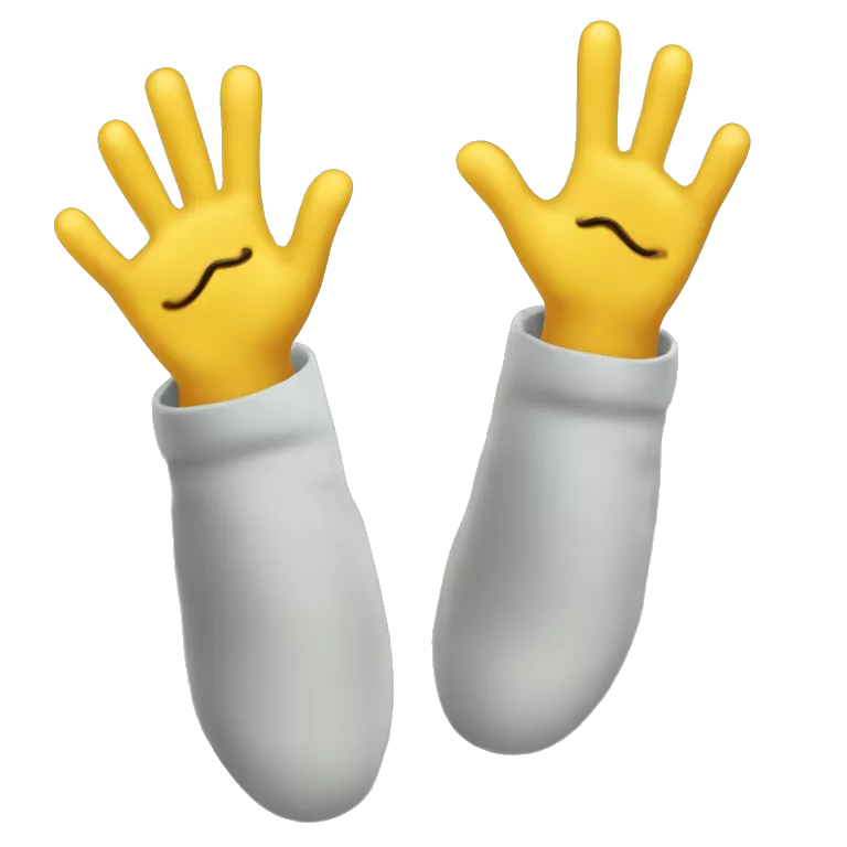 Combine waving hand and feet emoji called waving feet, feet with extra finger growing from heel, with ye in the middle of feet