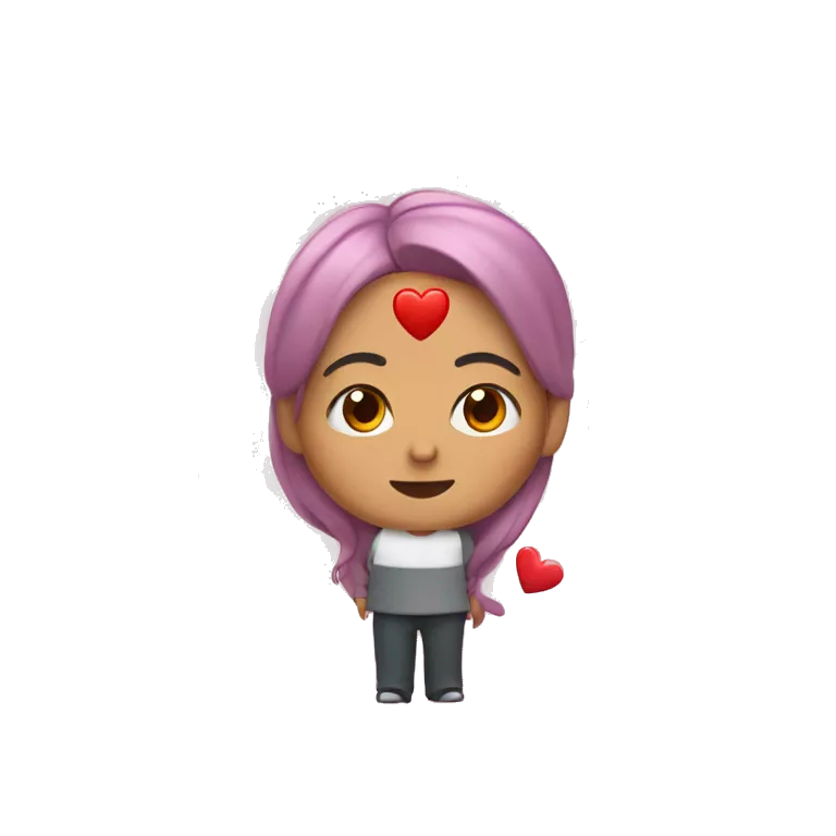 Carita apuntado con corazones
