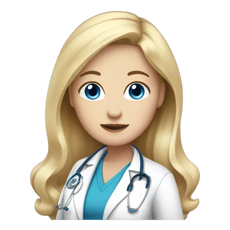 Picture of White pregnant doctor with blue eyes &amp; blonde hair showing her pregnant