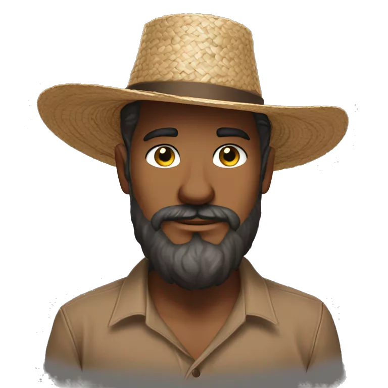 Amish brown straw hat and small beard without mustache white skin brown button down shirt whole body building a building one photo