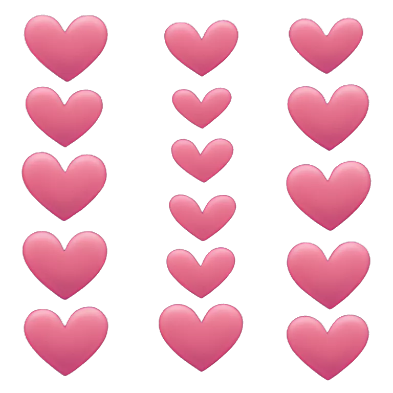 A face with hearts as eyes like this: &quot;😍&quot;, but replace the hearts with these hearts 💜🩷