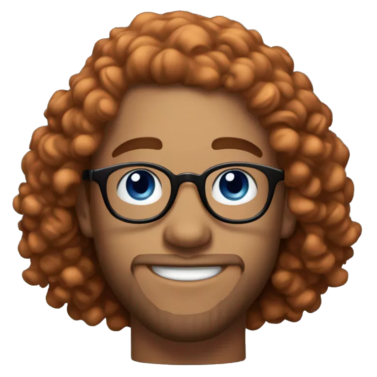 30 years old, male, red hair, curly hair, glasses, black baseball hat, blue eyes, pale complexion, stubble facial hair