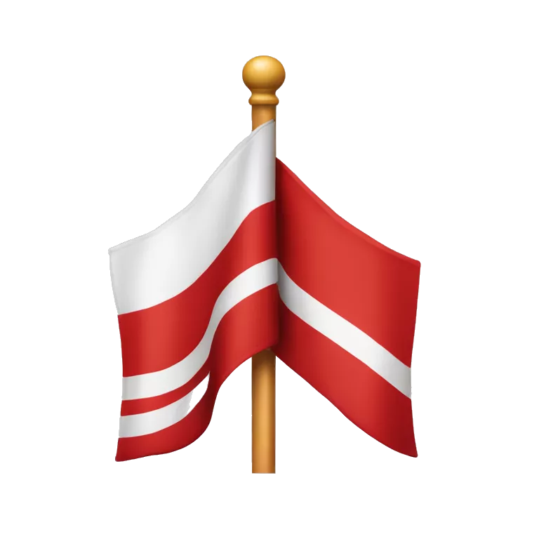 Red flag with left top corner to right bottom corner, diagonal white stripe, lying flag as a rectangle only - no other images