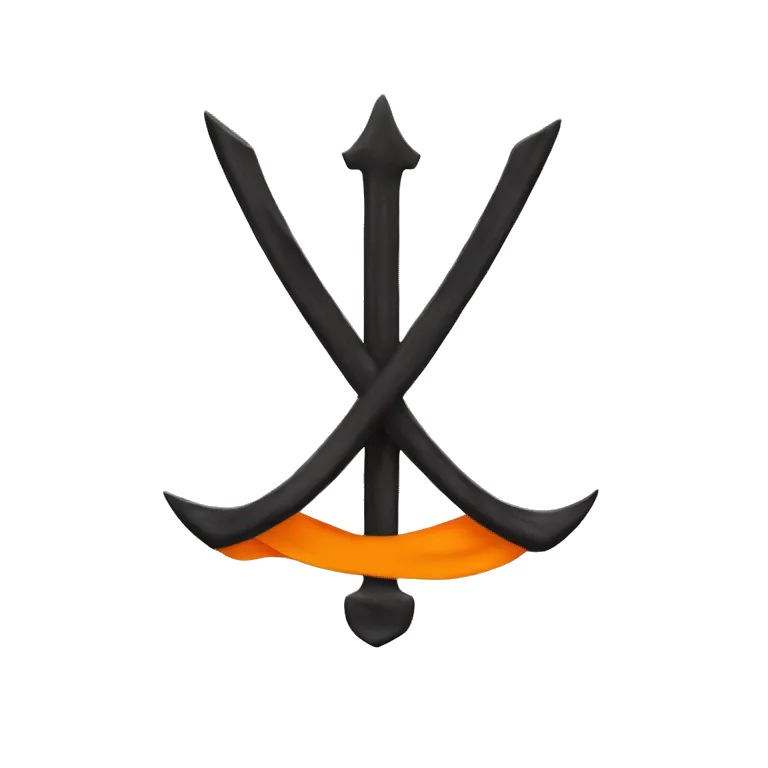 Khanda in orange flag