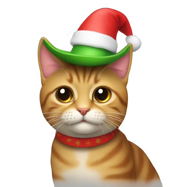 Gato con sombrero de navidad