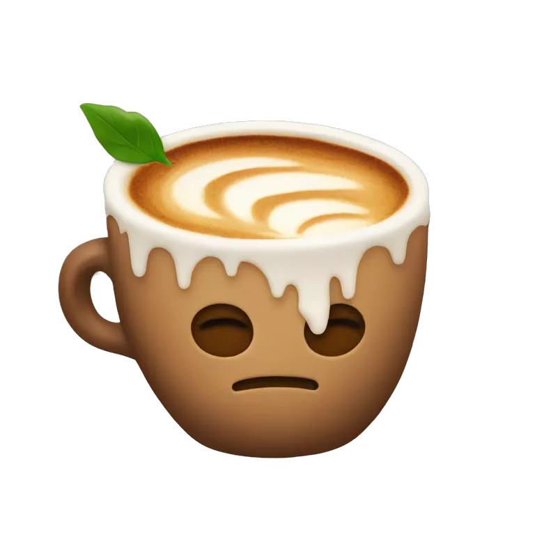 coffee with leaf latte art