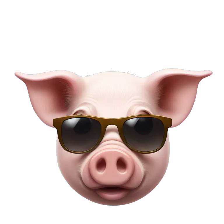 pig wearing sunglasses