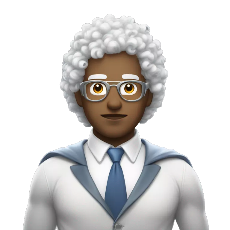 curly hair white man and super 'T' pigeon crossover superhero. his superpower is being good at design