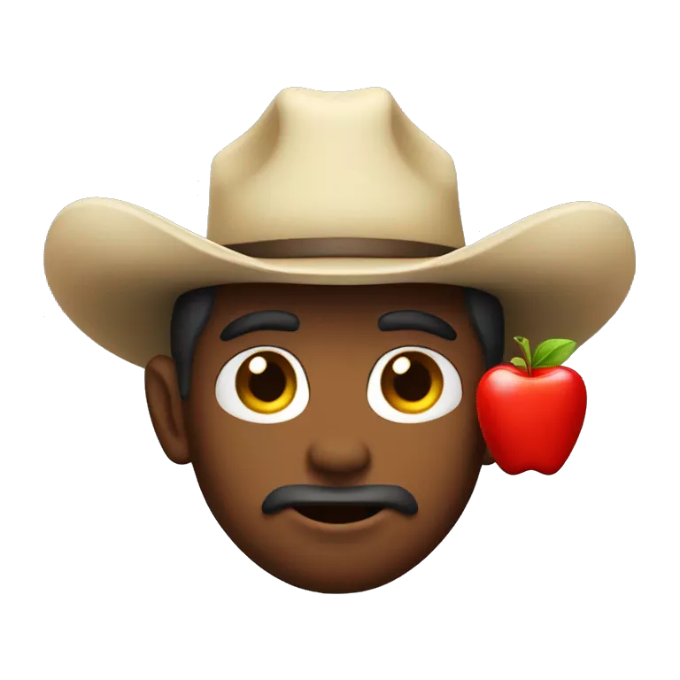 Cow-boy with piment (apple emoji)