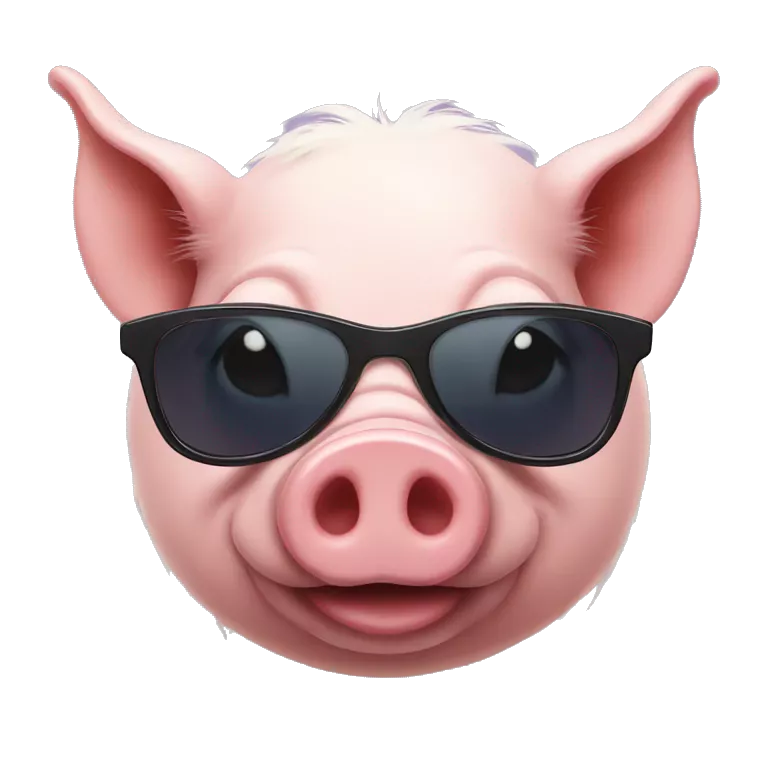 pig wearing sunglasses