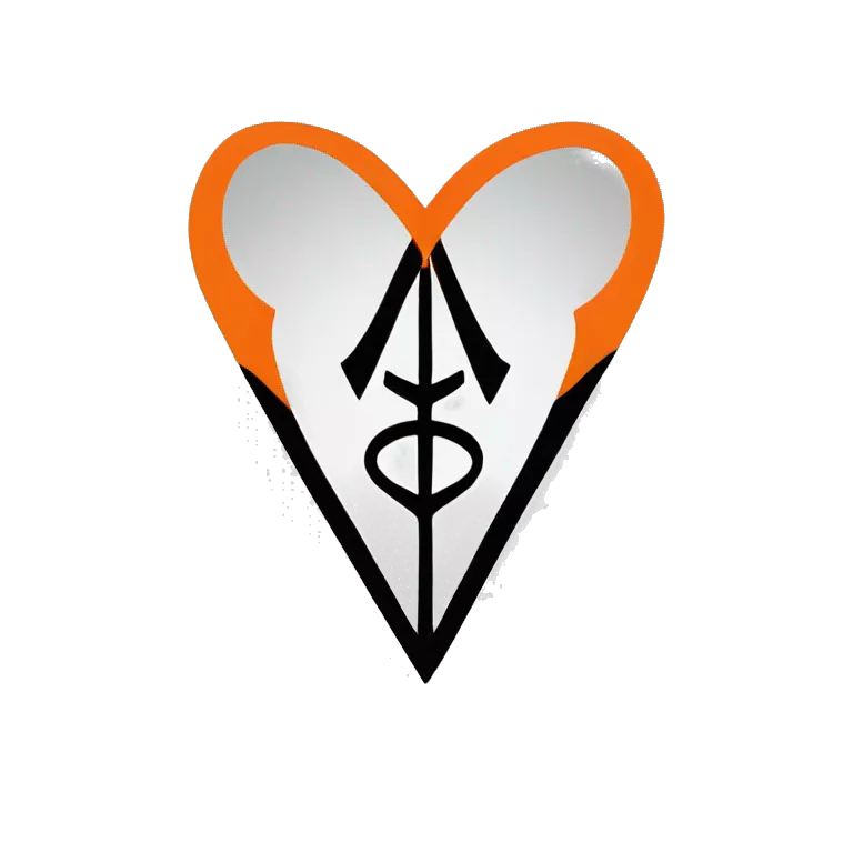 Khanda (a sikh sign) in orange triangular flag