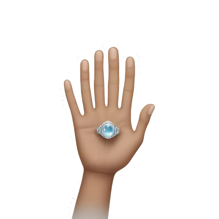 hand with silver ring in ring finger