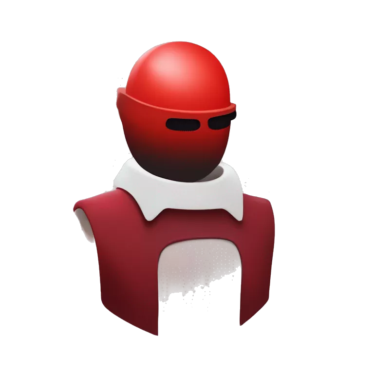 Create a minimalist logo of the red Among Us imposter character, using shades of red to evoke mystery and deception. Capture the game's space theme subtly while ensuring instant recognition of the imposter role.
