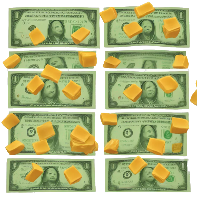 Cash flying emoji with a touch of cheddar