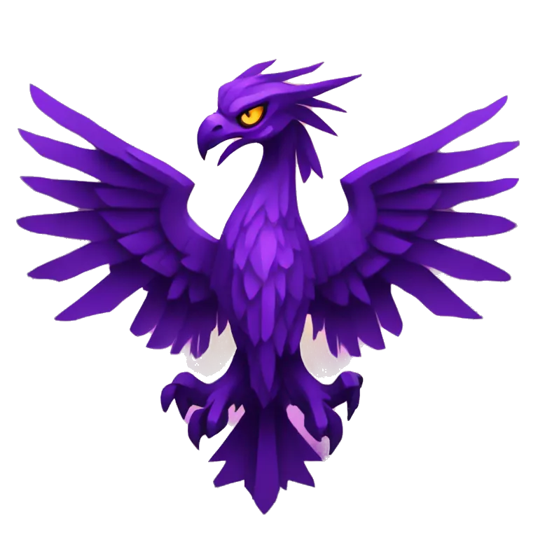minecraft purple phoenix crest logo simple evil mystical witchy