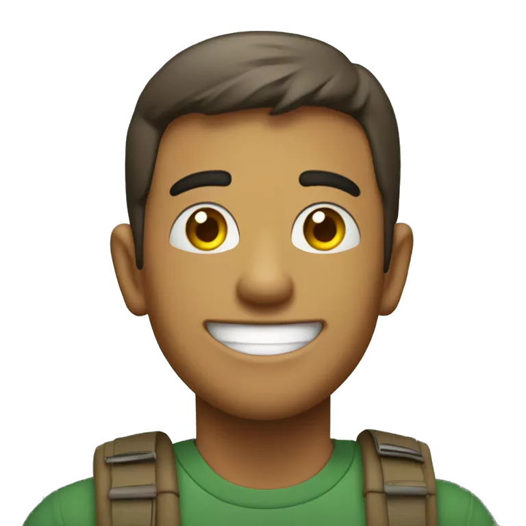 Vago caminando en el bosque. Con sonrisa con un diastema