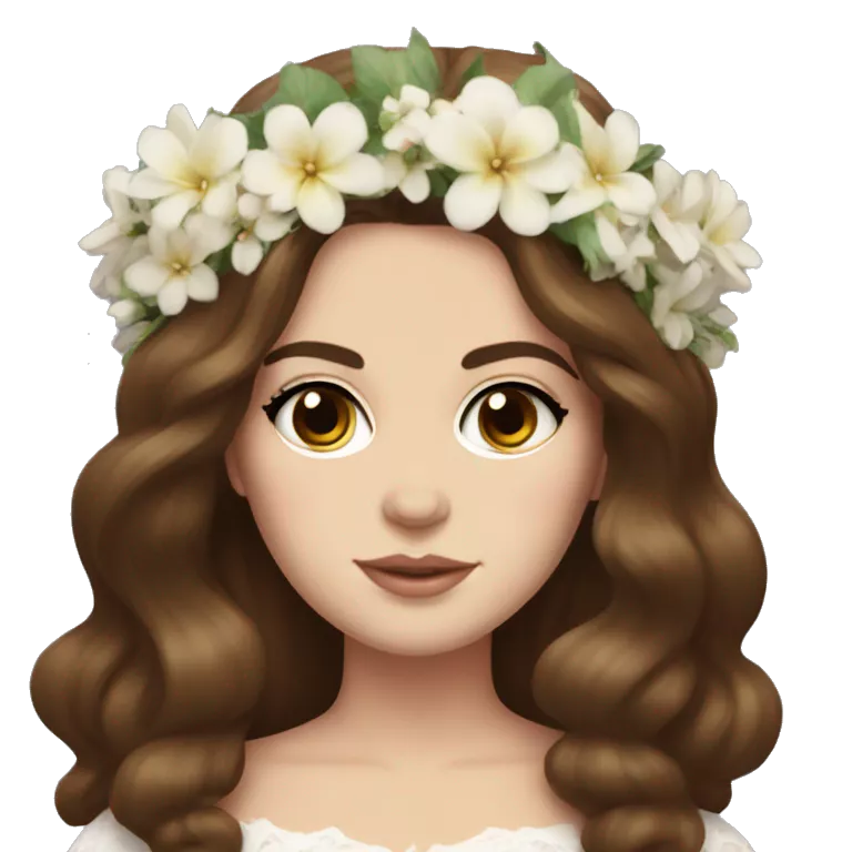 Lana del rey with brunette hair and a flower crown