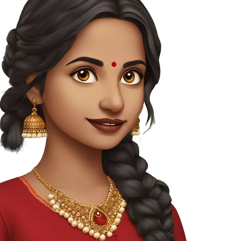 indian girl wearing full sleeve blood red kurti with jhumkas