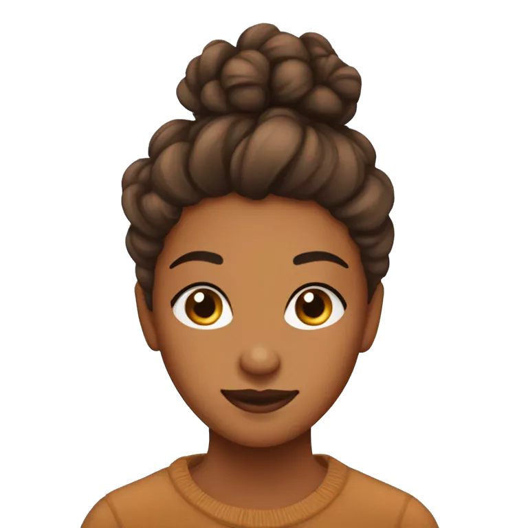 Pretty caramel skin with curly messy bun and edges