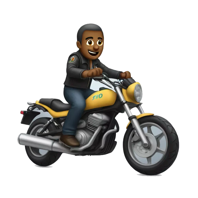 Moto che impenna uomo che saluta