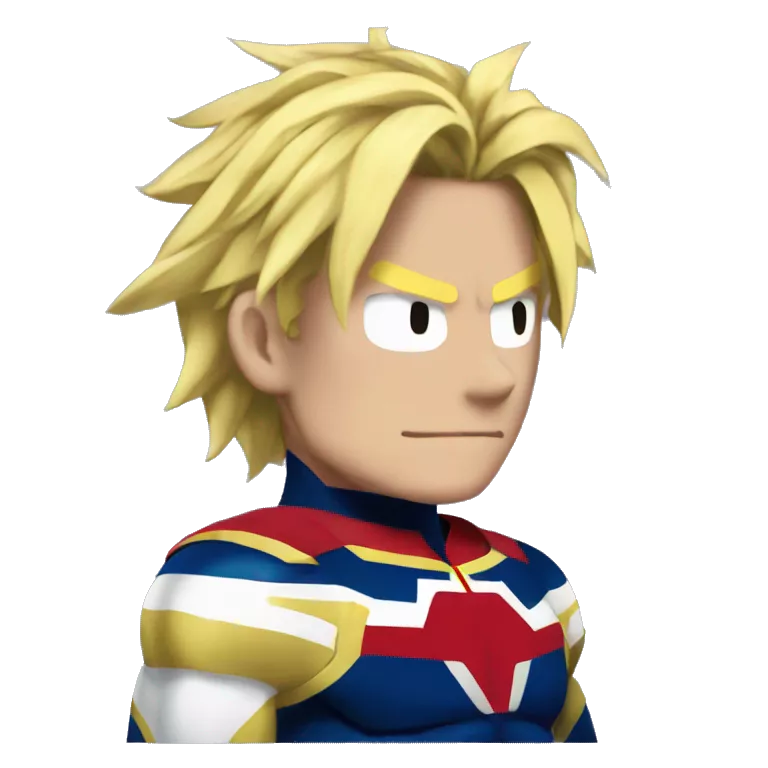 very developed gutes of All Might from the back