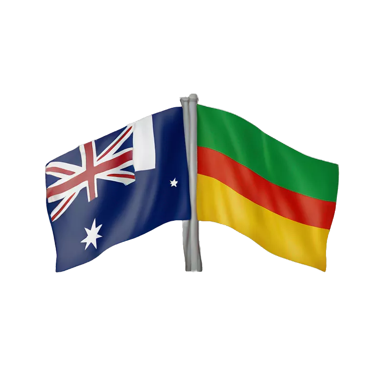 Australian flag mixed with Moldovan flag mixed with Irish flag