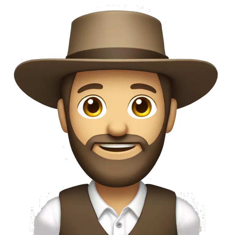 Amish man white with brown straw hat building a building with beard without a mustache smiling
