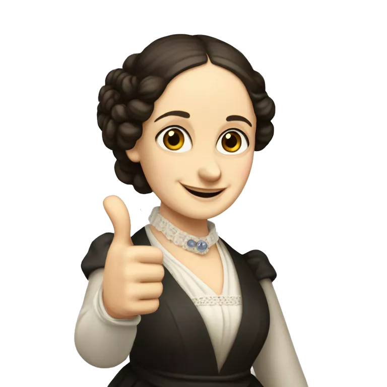 historical figure Ada Lovelace giving a thumbs up