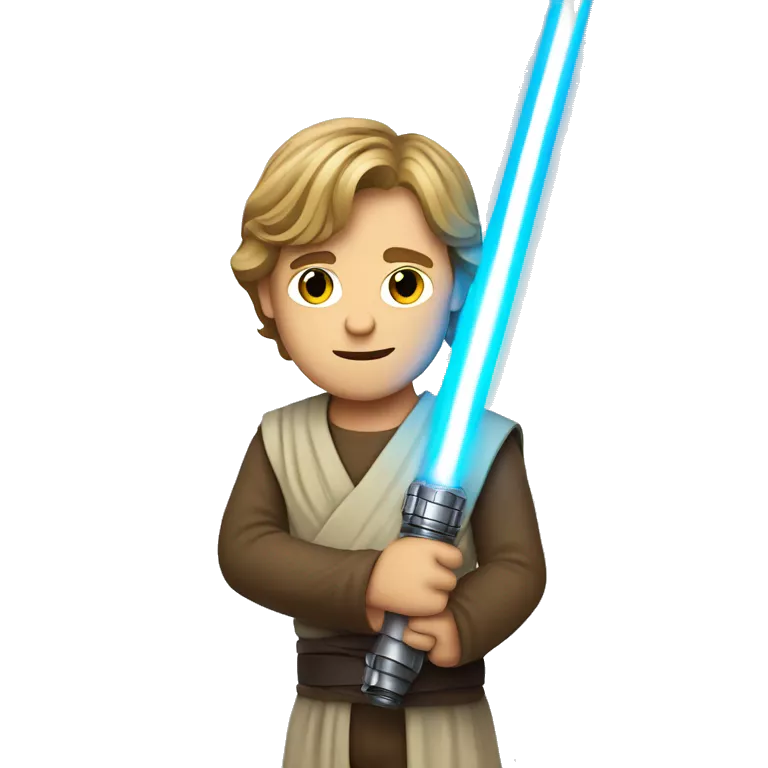 luke skywalker holding an entire light saber
