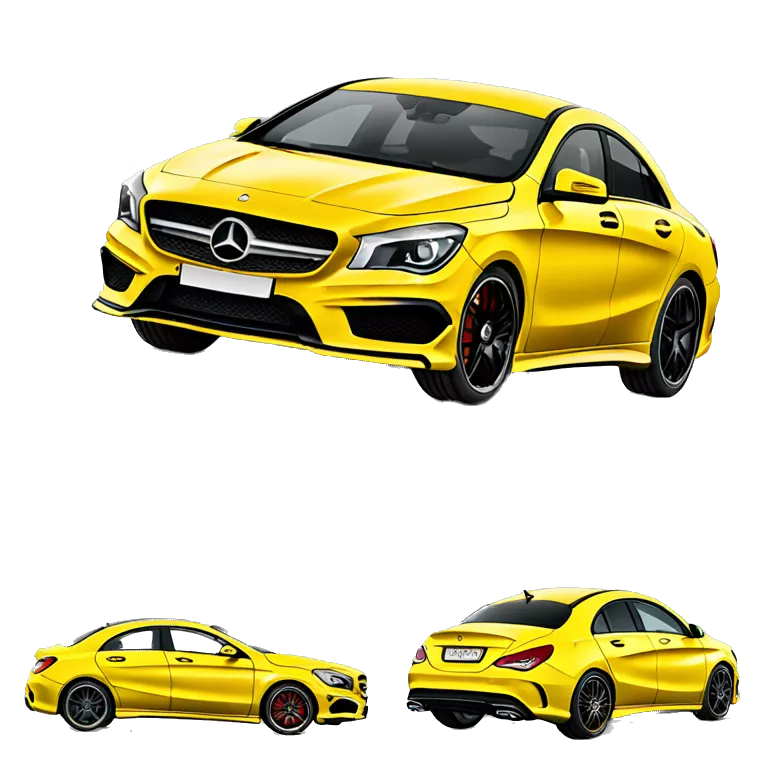 Yellow Mercedes Benz cla amg