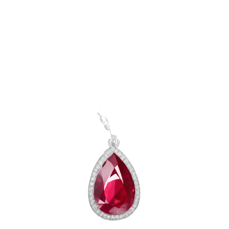 big ruby on a necklace tear closeup chain laid big emoji necklace moving silver chain
