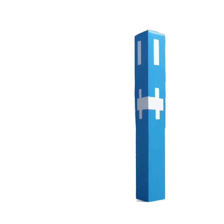 Blue cuboid pole with th lable peace pole in white