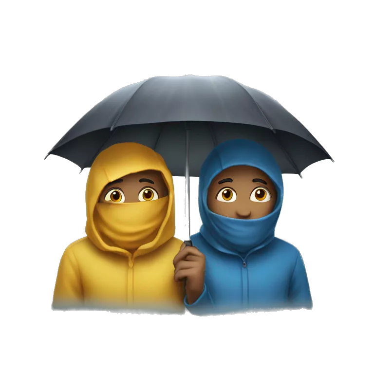Dos personas en la lluvia a siendo egersisios