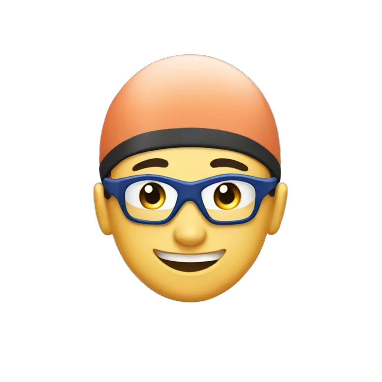 Swimmer in great mood and feeling perfect after the workout. Swimmer is in the swimming pool. He has swimming cap and swimming goggles. His face should show his great mood