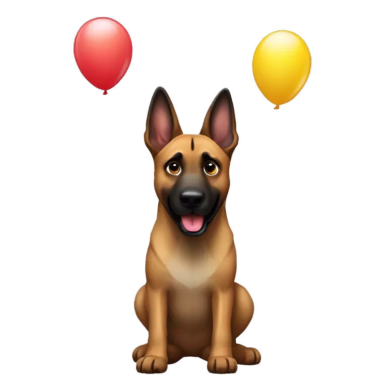 malinois funny with baloon