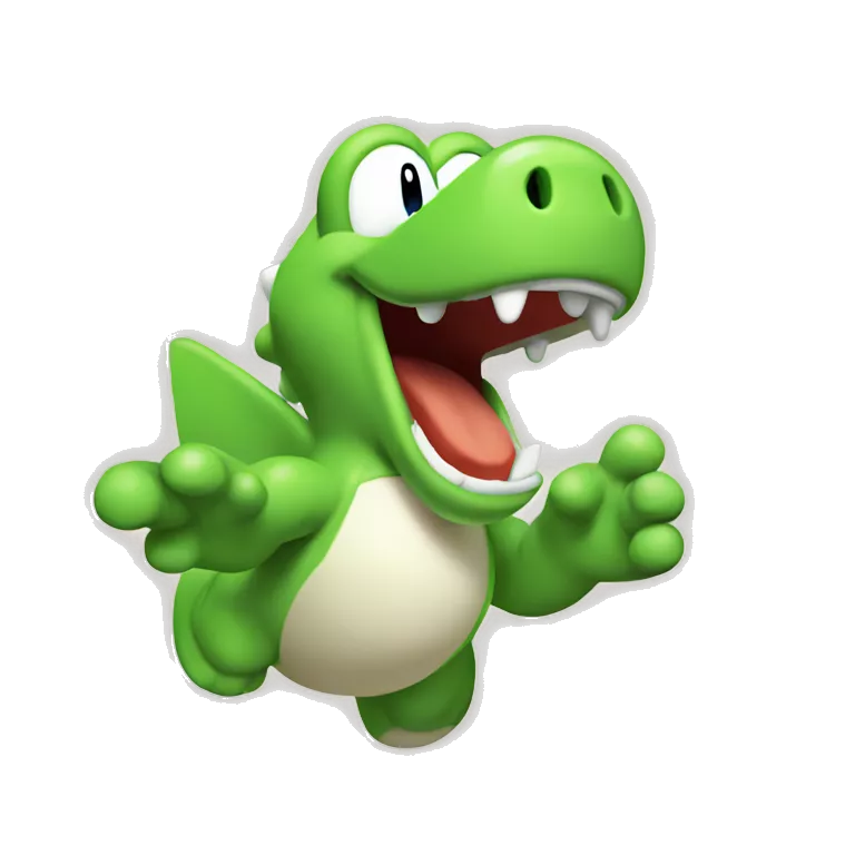 a yoshi from mario screaming Hype