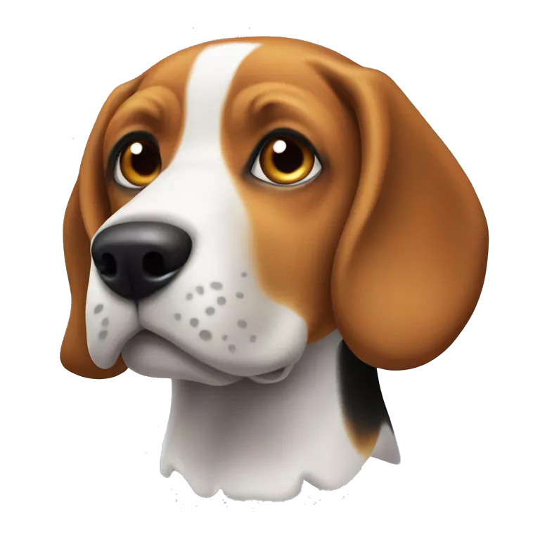 A beagle face emoji similar to the dog face emoji but a beagle dacsund