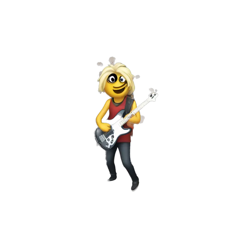 A bassist playing a gig in front of thousands people
