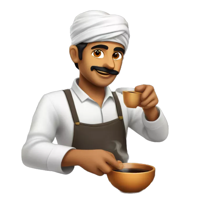 Chaiwala making tea in indian tea shop