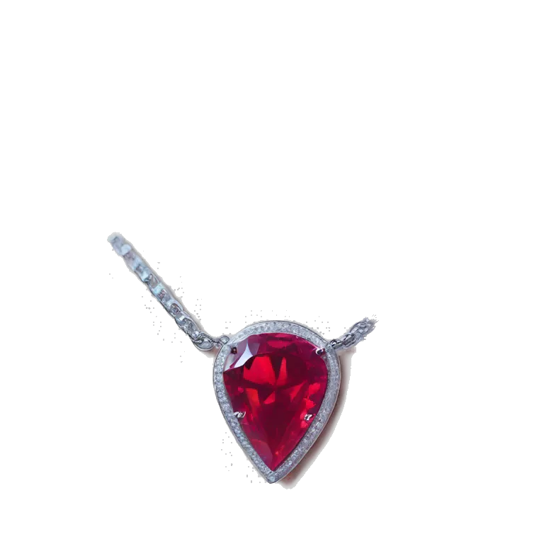 big ruby on a necklace tear closeup chain laid big emoji necklace moving silver chain