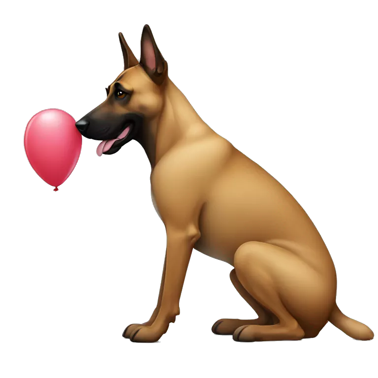 malinois with baloon