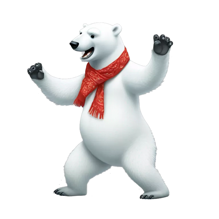 a polar bear dancing flamenco