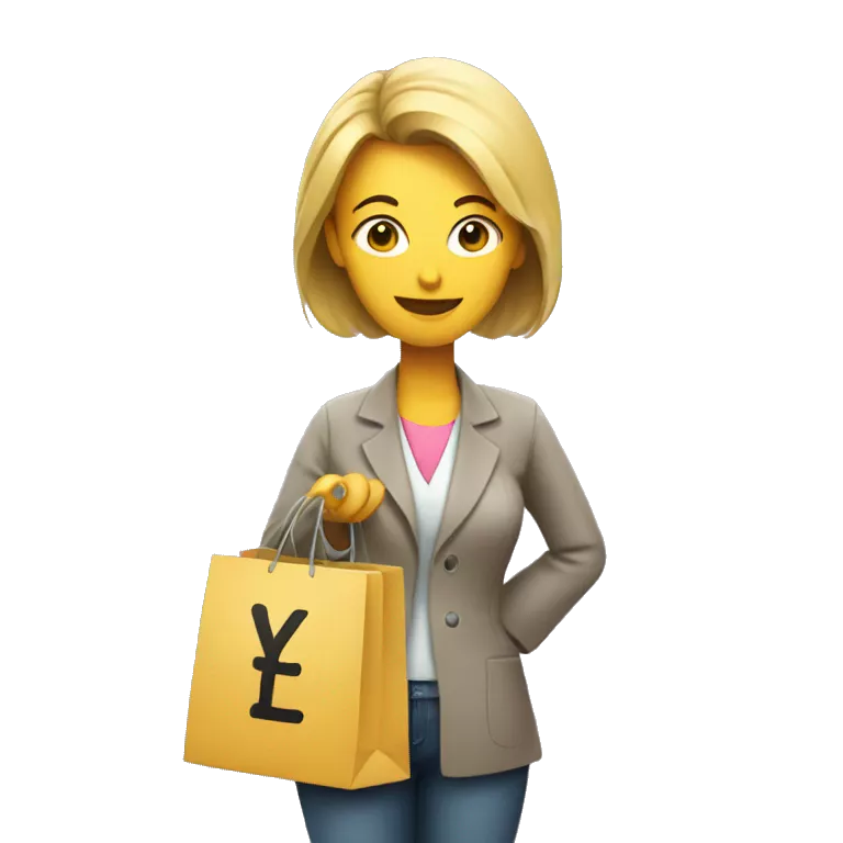 mom with a shopping bag with money symbol ey