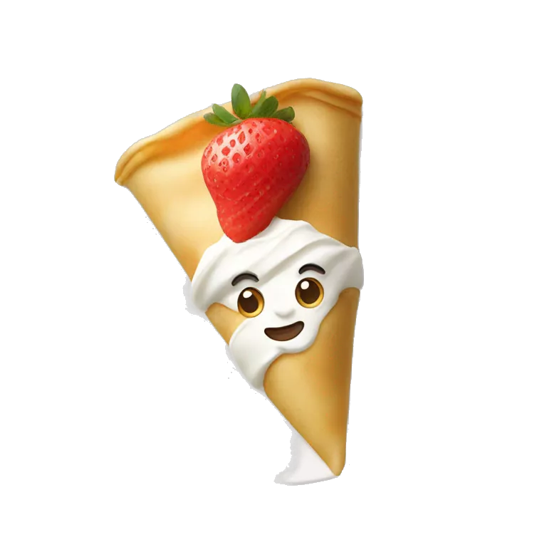 crepe with whipped cream strawberry
