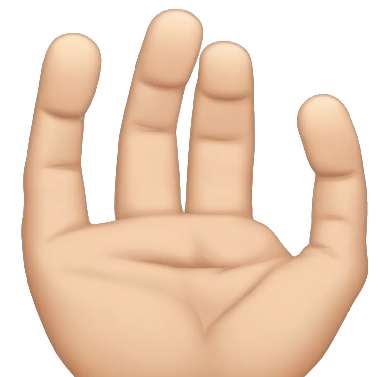 all fingers raised except the ring finger, The thumb is holding the ring finger but it is not shown.