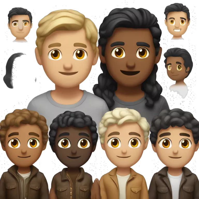 A gay couple one younger one older. The younger one has a caramel turkish skintone and black hair. The other is a little whiter italian with dark brown hair. He needs to look older